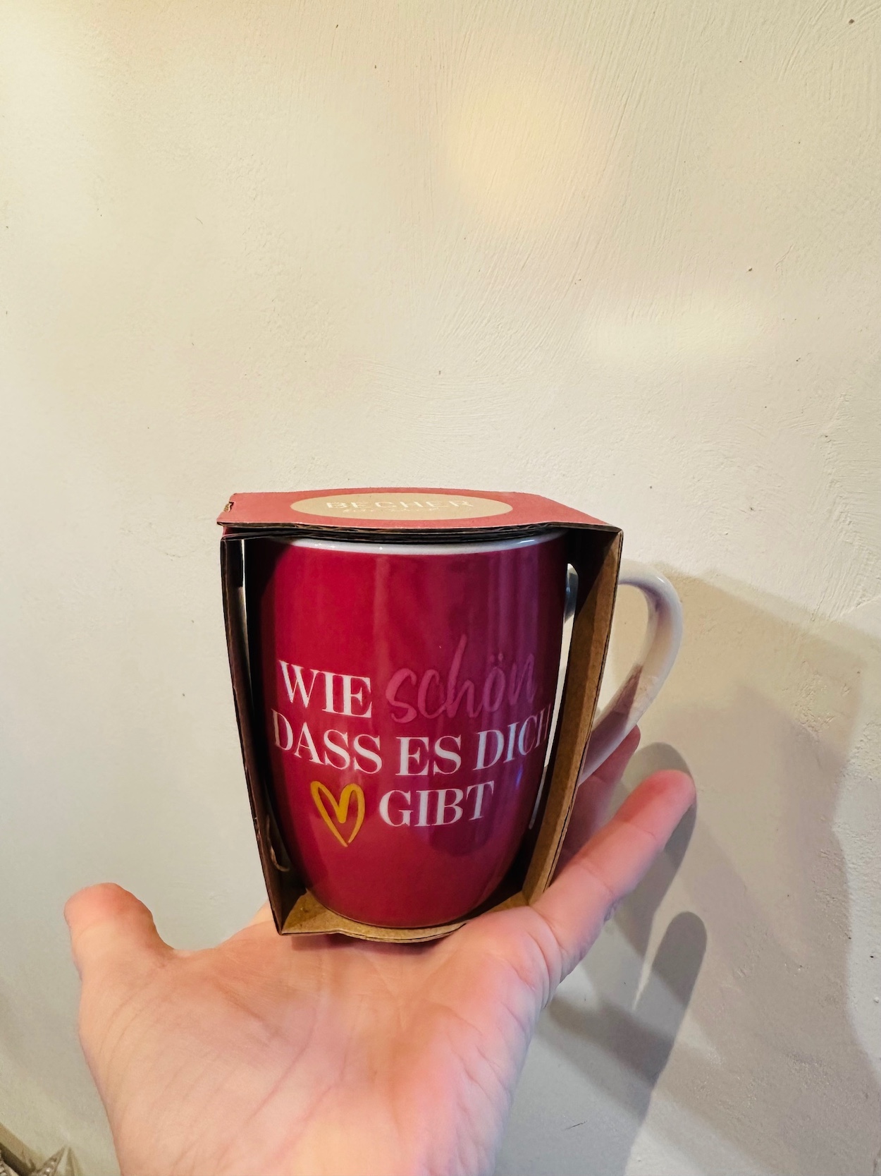 Tasse für Dich „wie schön dass es Dich gibt“ Durchmesser 82xH98mm-250ml